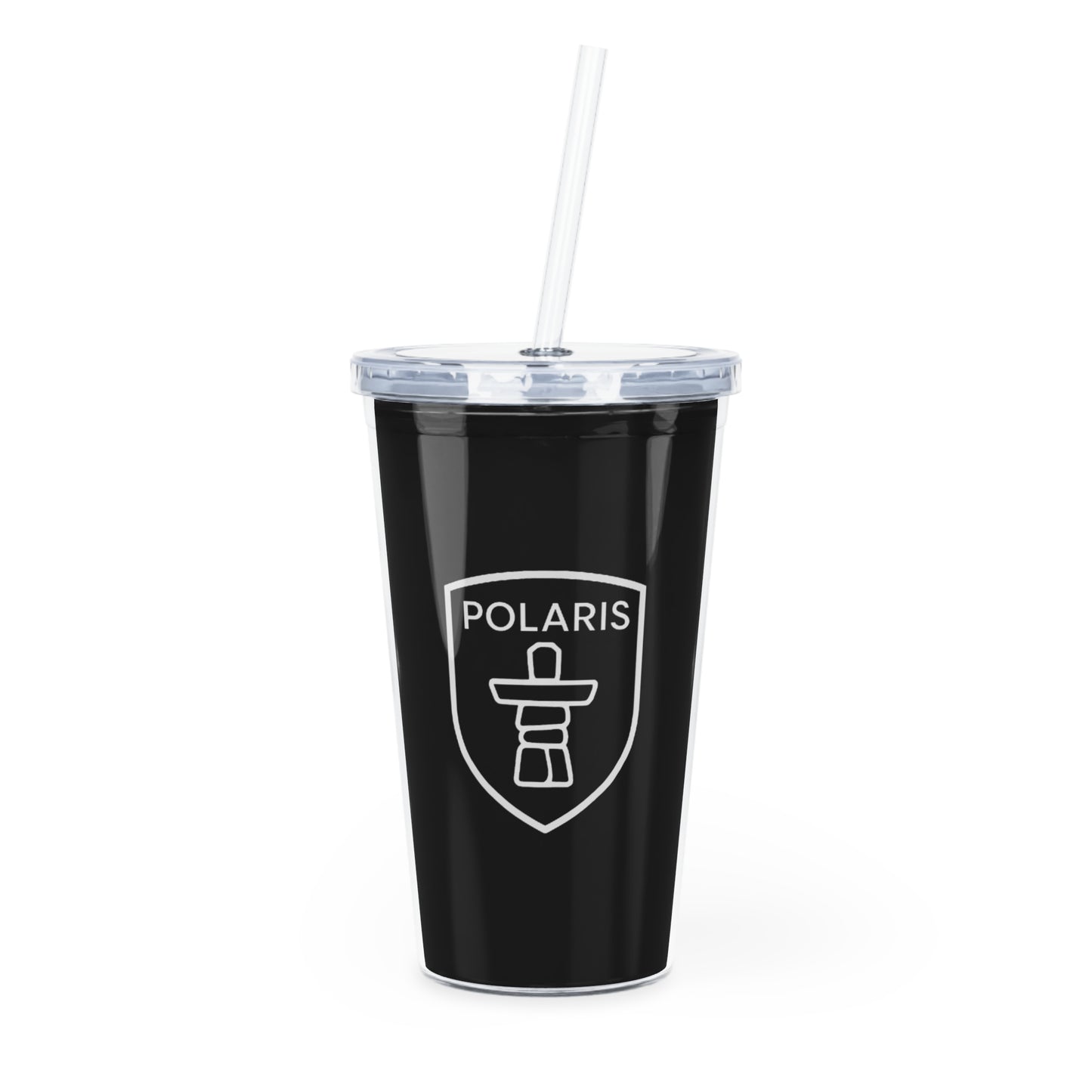 Polaris Logo Plastic Tumbler with Straw - Durable Drinkware for Outdoor Adventures and Everyday Use